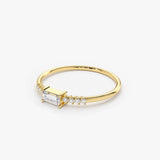 14K Gold Baguette & Round Diamond Engagement Ring Ferkos Fine Jewelry