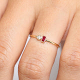 14k Baguette Ruby and Diamond Ring  Ferkos Fine Jewelry