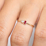 14k Baguette Ruby and Diamond Ring Ferkos Fine Jewelry