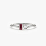 14k Baguette Ruby and Diamond Ring Ferkos Fine Jewelry