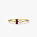 14k Baguette Ruby and Diamond Ring 14K Gold Ferkos Fine Jewelry