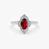 14k Victorian Genuine Ruby Ring 14K White Gold Ferkos Fine Jewelry