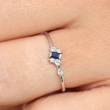 14K Gold Slanted Baguette Sapphire Ring Ferkos Fine Jewelry