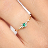 14k Slanted Baguette Emerald Ring Ferkos Fine Jewelry