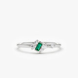 14k Slanted Baguette Emerald Ring Ferkos Fine Jewelry