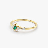 14k Slanted Baguette Emerald Ring  Ferkos Fine Jewelry