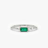 14k Gold Baguette Emerald Diamond Ring Ferkos Fine Jewelry