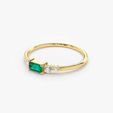 14k Gold Baguette Emerald Diamond Ring Ferkos Fine Jewelry