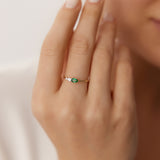 14k Pear Shape Emerald and Diamond Ring Ferkos Fine Jewelry