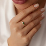 14k Pear Shape Emerald and Diamond Ring Ferkos Fine Jewelry