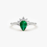 14k Pear Shape Emerald Engagement Ring Ferkos Fine Jewelry