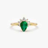 14k Pear Shape Emerald Engagement Ring 14K Gold Ferkos Fine Jewelry