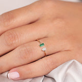 14K Gold Emerald and Diamond Cuff Ring Ferkos Fine Jewelry