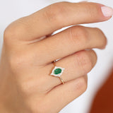 14k Oval Emerald and Diamond Bellarina Ring Ferkos Fine Jewelry