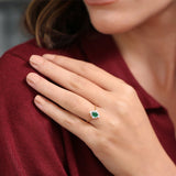14k Oval Emerald and Diamond Bellarina Ring Ferkos Fine Jewelry