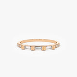 14K Gold 3 Baguette Matching Diamond Ring 14K Rose Gold Ferkos Fine Jewelry