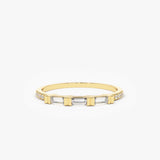 14K Gold 3 Baguette Matching Diamond Ring 14K Gold Ferkos Fine Jewelry