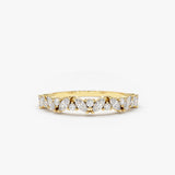 14K Gold Slanted Marquise and Round Diamond Ring 14K Gold Ferkos Fine Jewelry