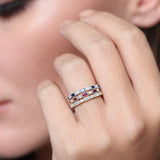 14k Sapphire Baguette and Diamond Ring Ferkos Fine Jewelry