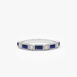 14k Sapphire Baguette and Diamond Ring Ferkos Fine Jewelry