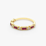 14k Baguette Ruby and Diamond Ring Ferkos Fine Jewelry
