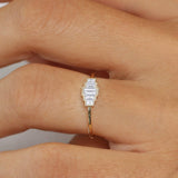14K Gold Step Cut Baguette Diamond Ring Ferkos Fine Jewelry