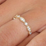 14K Gold Vintage Style Diamond Wedding Ring Ferkos Fine Jewelry