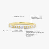 14K Gold Baguette and Round Cut Diamond Wedding Band Ferkos Fine Jewelry