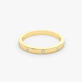 14K Burnish Set Diamond Wedding Ring Ferkos Fine Jewelry