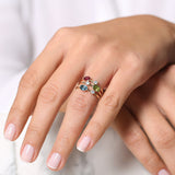 14k Gold Oval London Blue Topaz and Diamond Ring Ferkos Fine Jewelry