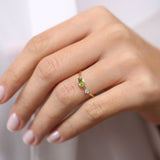 14k Gold Oval Peridot and Diamond Ring Ferkos Fine Jewelry