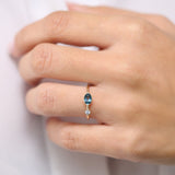 14k Gold Oval London Blue Topaz and Diamond Ring Ferkos Fine Jewelry