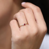 14K Gold Bezel Setting Ruby and Diamond Ring Ferkos Fine Jewelry