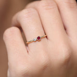 14K Gold Bezel Setting Ruby and Diamond Ring Ferkos Fine Jewelry