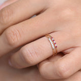 14k Petite Ruby and Diamond Ring Ferkos Fine Jewelry