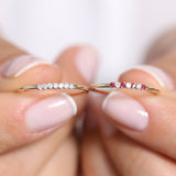 14k Petite Ruby and Diamond Ring  Ferkos Fine Jewelry
