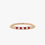 14k Petite Ruby and Diamond Ring 14K Rose Gold Ferkos Fine Jewelry