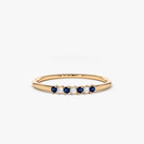 14k Petite Sapphire and Diamond Ring 14K Rose Gold Ferkos Fine Jewelry