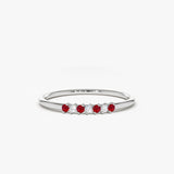 14k Petite Ruby and Diamond Ring Ferkos Fine Jewelry