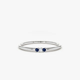 14K Gold Minimal Sapphire and Diamond Ring Ferkos Fine Jewelry