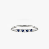 14k Petite Sapphire and Diamond Ring Ferkos Fine Jewelry