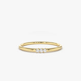 14K Gold 3 Stone Minimalist Diamond Ring 14K Gold Ferkos Fine Jewelry