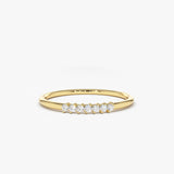 14k Gold 7 Stone Petite Diamond Wedding Band 14K Gold Ferkos Fine Jewelry