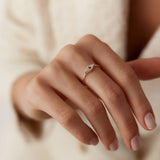 14K Gold Diamond and Sapphire Evil Eye Ring Ferkos Fine Jewelry