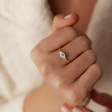 14K Gold Diamond and Sapphire Evil Eye Ring Ferkos Fine Jewelry