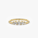 14K Gold 5 Stone Graduating Diamond Wedding Ring 14K Gold Ferkos Fine Jewelry