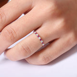 14k Shared Prong Ruby & Diamond Wedding Ring Ferkos Fine Jewelry