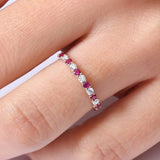 14k Shared Prong Ruby & Diamond Wedding Ring Ferkos Fine Jewelry