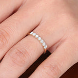 14k 7 Stone U-Shaped Diamond Wedding Band Ferkos Fine Jewelry