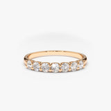 0.45 cwt 14k Seven Stone U-Shaped Lab Grown Diamond Wedding Band - Ranya Ferkos Fine Jewelry